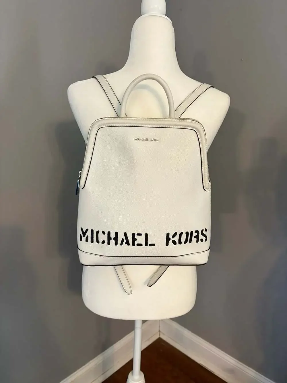 Michael Kors Saylor Large Backpack in Optic White